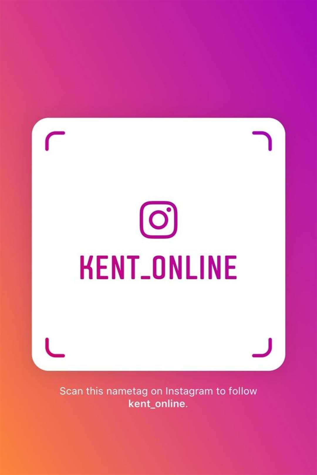 The KentOnline Instagram nametag