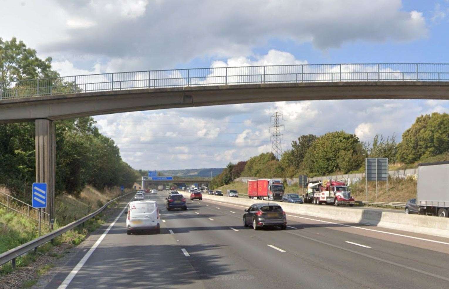 Police are investigating the attacks on the motorway near junction 4 for Leybourne. Picture: Google