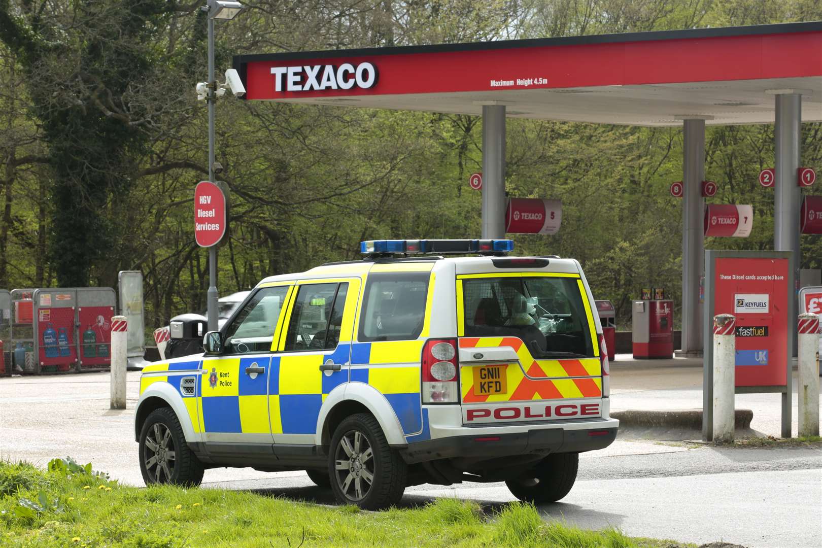 Police at the scene, on the A20