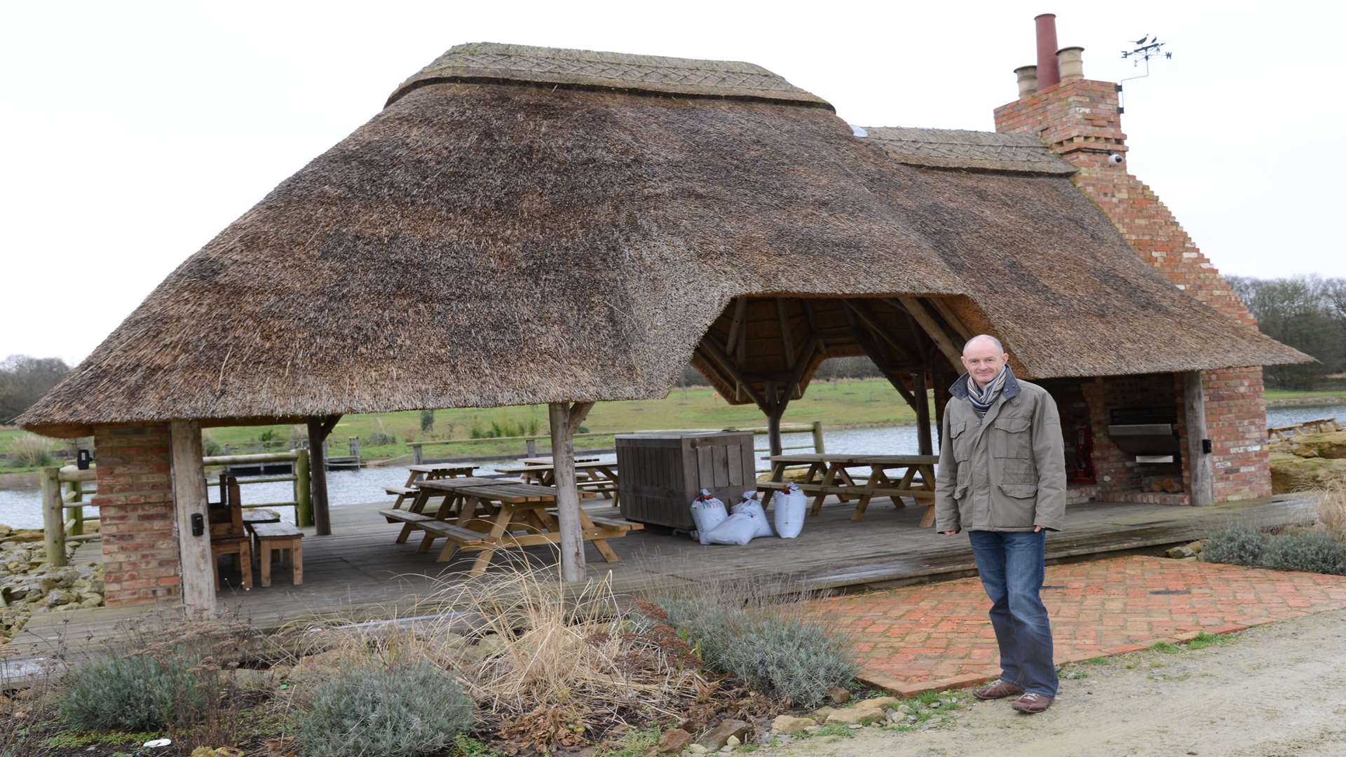 Craig Ormiston, with one of the lapas his company installed at Kentfield Country Estate in Offham