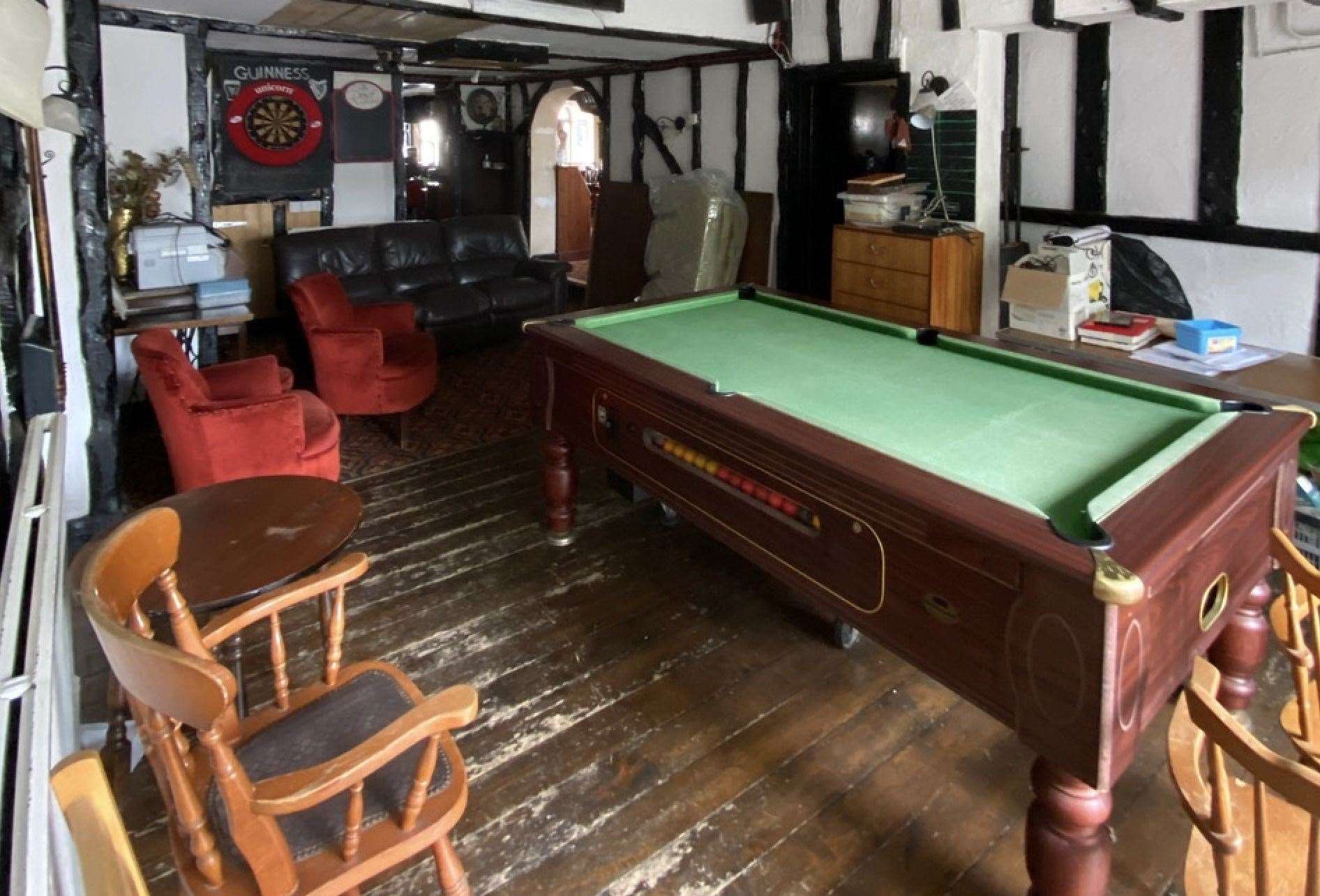 The games room at the back of the pub will form part of the private living space