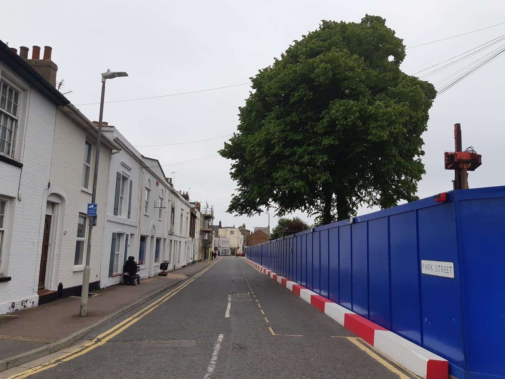 Homes in Park Street are just metres from the Aldi construction site