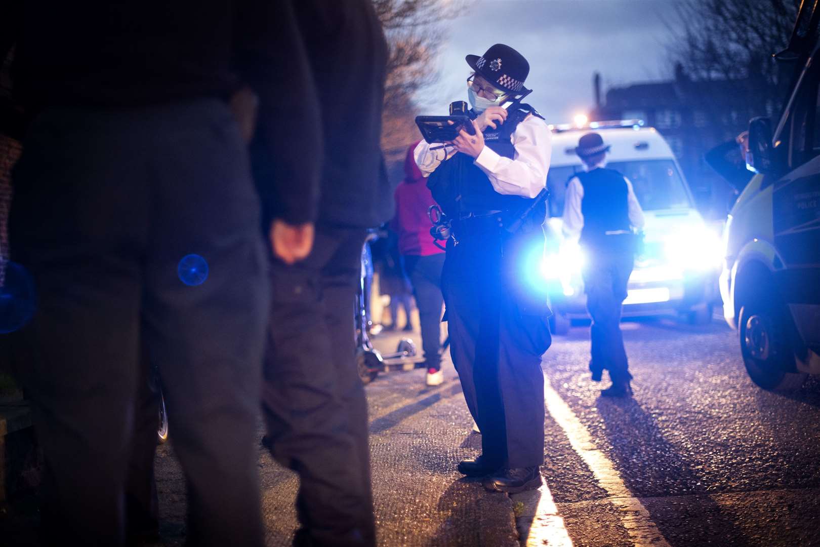 A Stop and Search is carried out in Walworth, Southwark (Victoria Jones/PA)