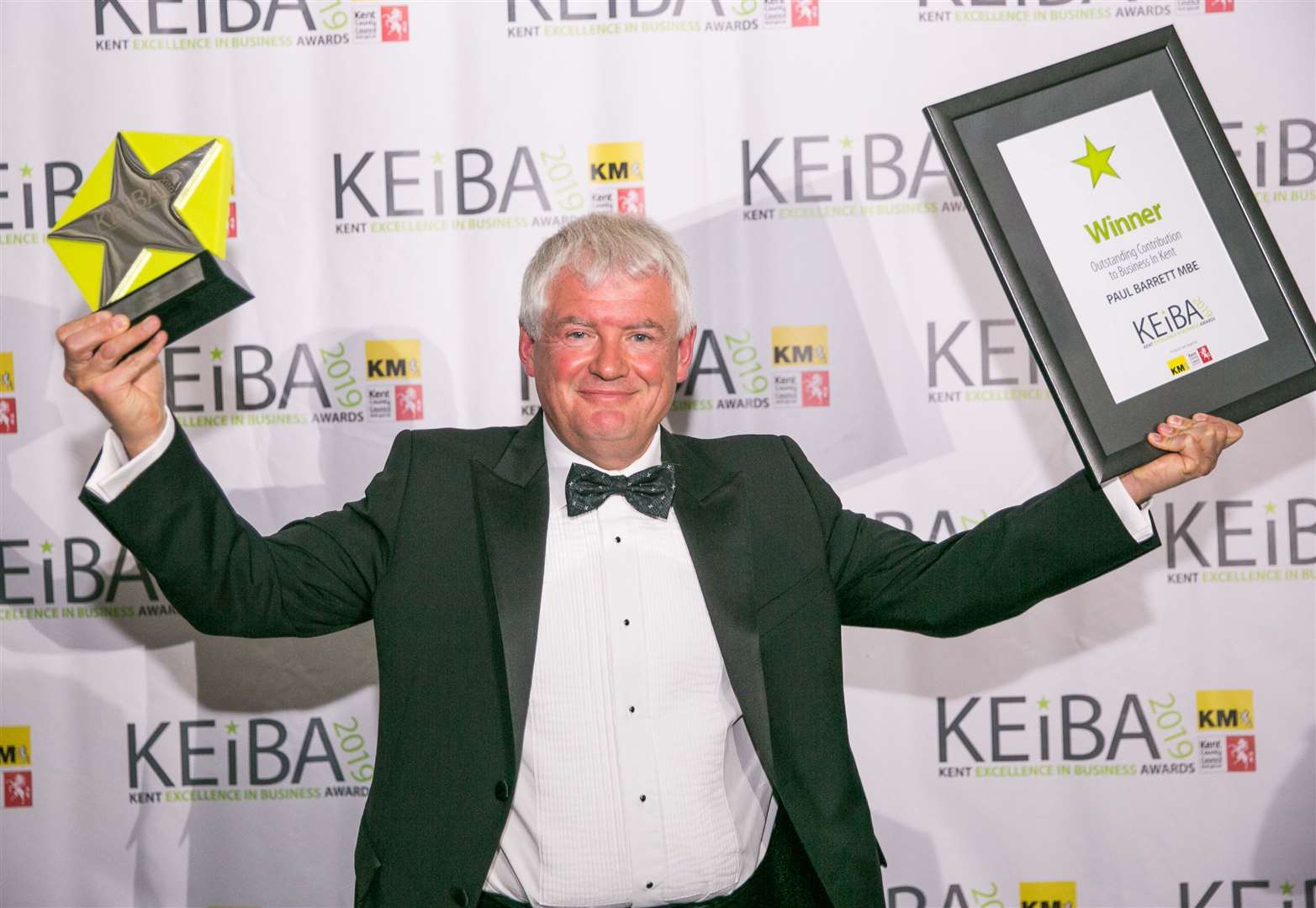 Paul Barrett collected the Outstanding Contribution to Business in Kent Award in 2019