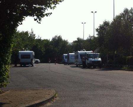 Travellers on Gills' training ground at Beechings Cross.