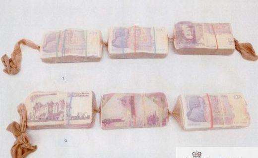 Cash concealed in the tights. Picture: Kent Police