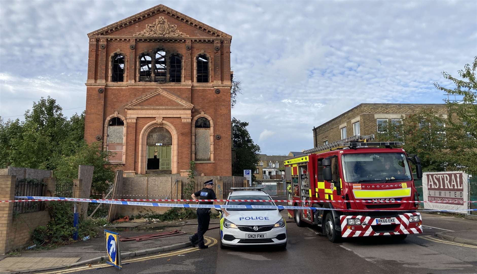 Emergency services are still at the scene in Sheerness