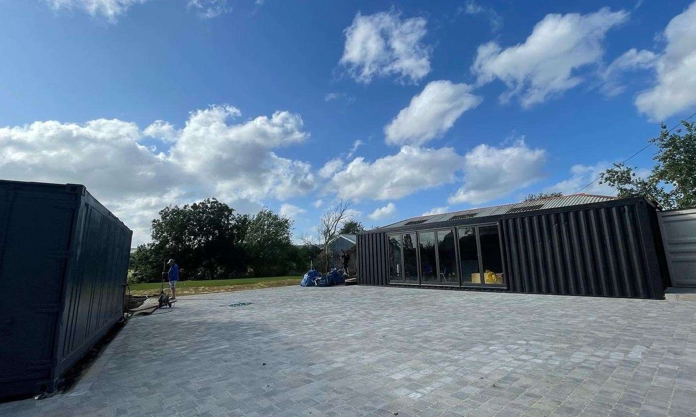 The cafe has been made out of reclaimed shipping container. Picture: Alice Hall