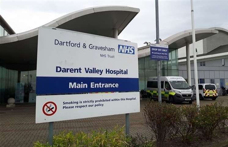 Darent Valley Hospital, where 31, 000 cases were accidentally discharged. Stock picture
