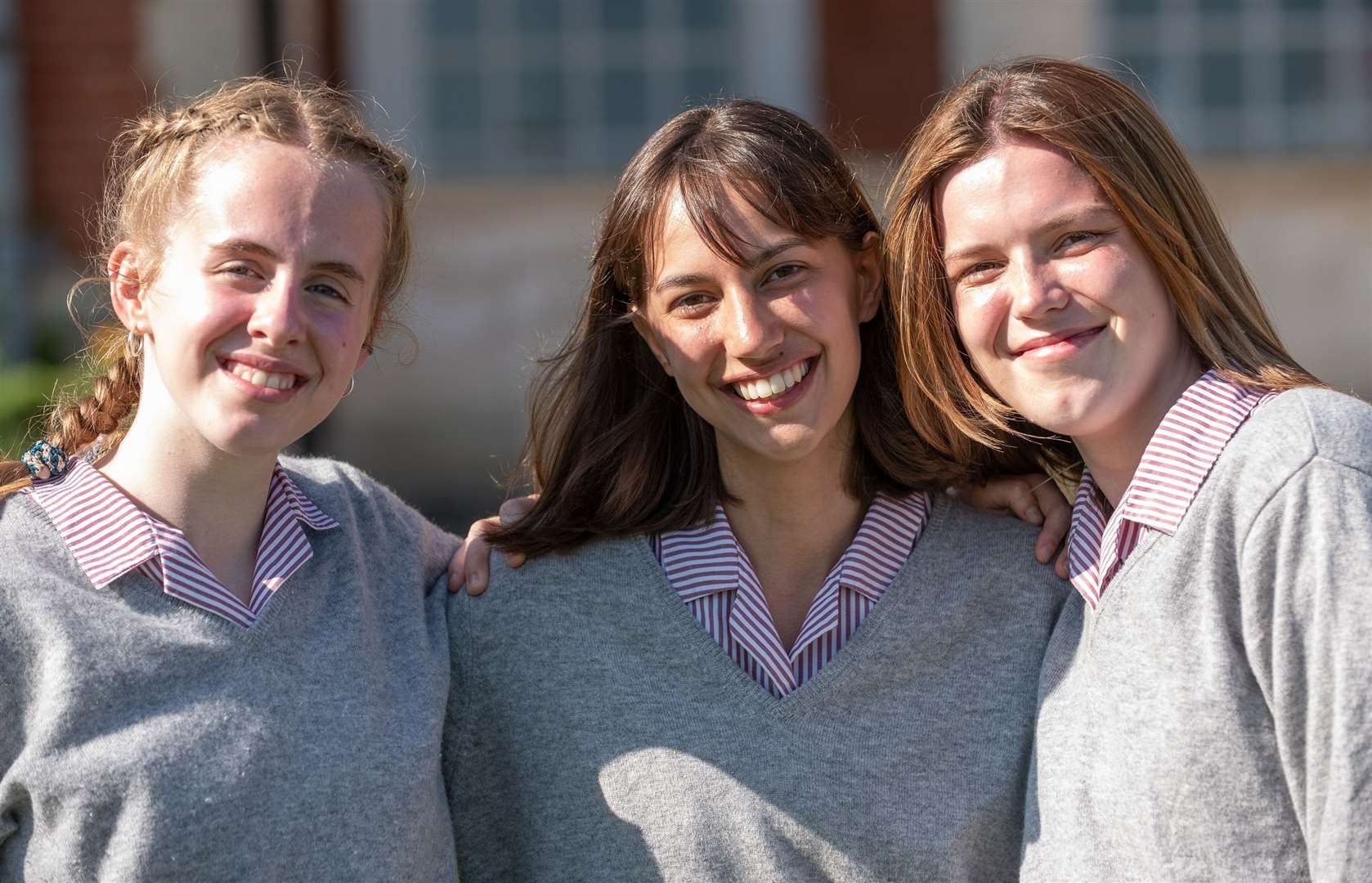 Top achievers at Benenden, Lexie Dykes, Roya Power and JB van Pelt, all who achieved four A* grades Picture: Benenden