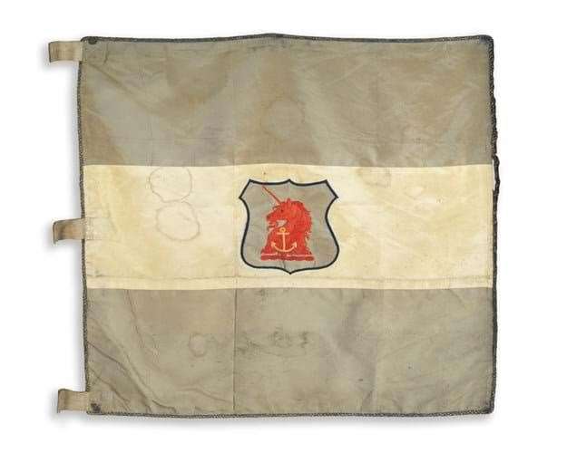 The flag from Ernest Shackleton’s Nimrod Antarctic Expedition of 1907-09, which has been acquired by the National Maritime Museum and the Scott Polar Research Institute (Department for Digital, Culture, Media & Sport)