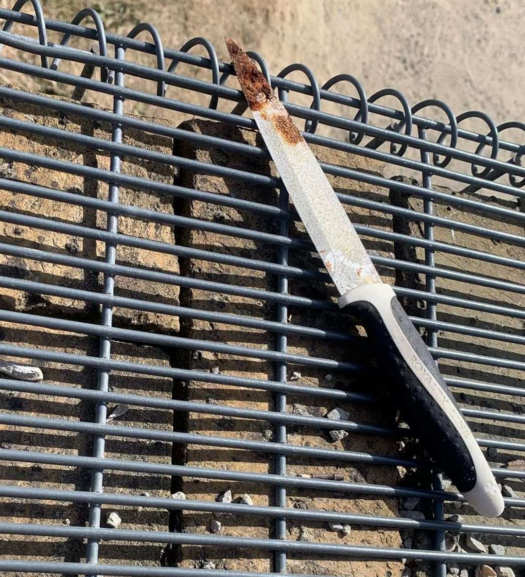 The kitchen knife was found in the Milton Creek Country Park sandpit. Picture: Zoe Bonner