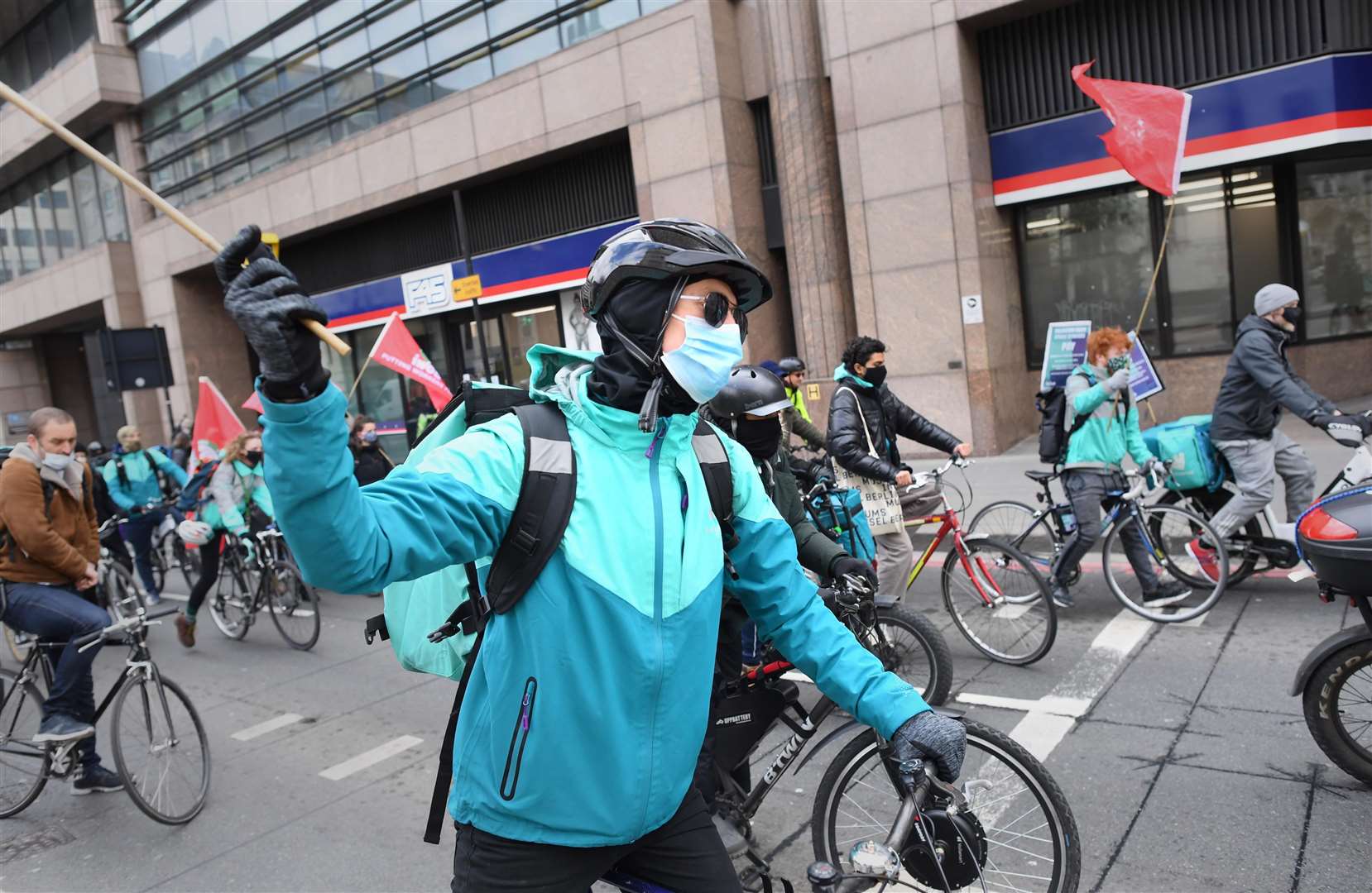 Deliveroo riders from the Independent Workers’ Union of Great Britain have staged a series of strikes over pay and working conditions (Stefan Rousseau/PA)