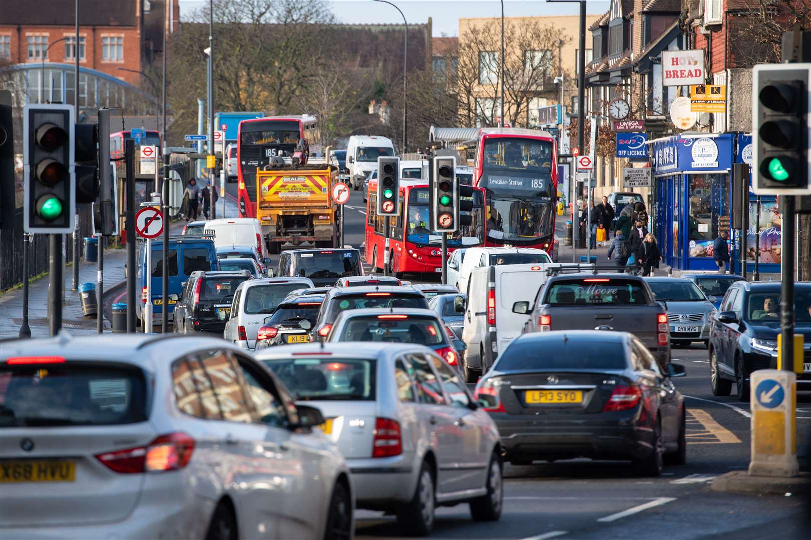 Traffic on the A205 South Circular road in Lewisham, south London (Dominic Lipinski/PA)