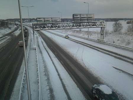 Junction 4 of the M2 on Friday morning. Picture courtesy Trevor Joyce