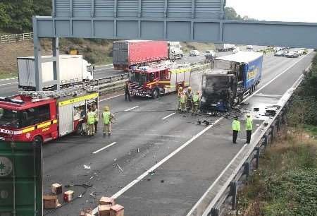 The emergency services at the scene. Picture: MIKE MAHONEY