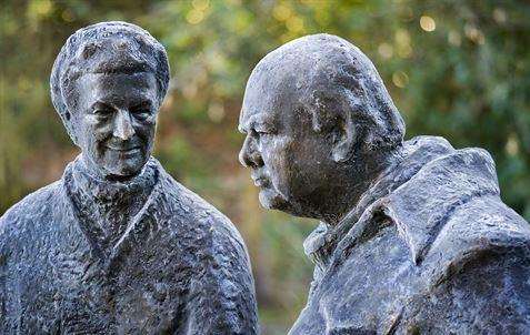 Winston and Clementine Churchill statues at Chartwell