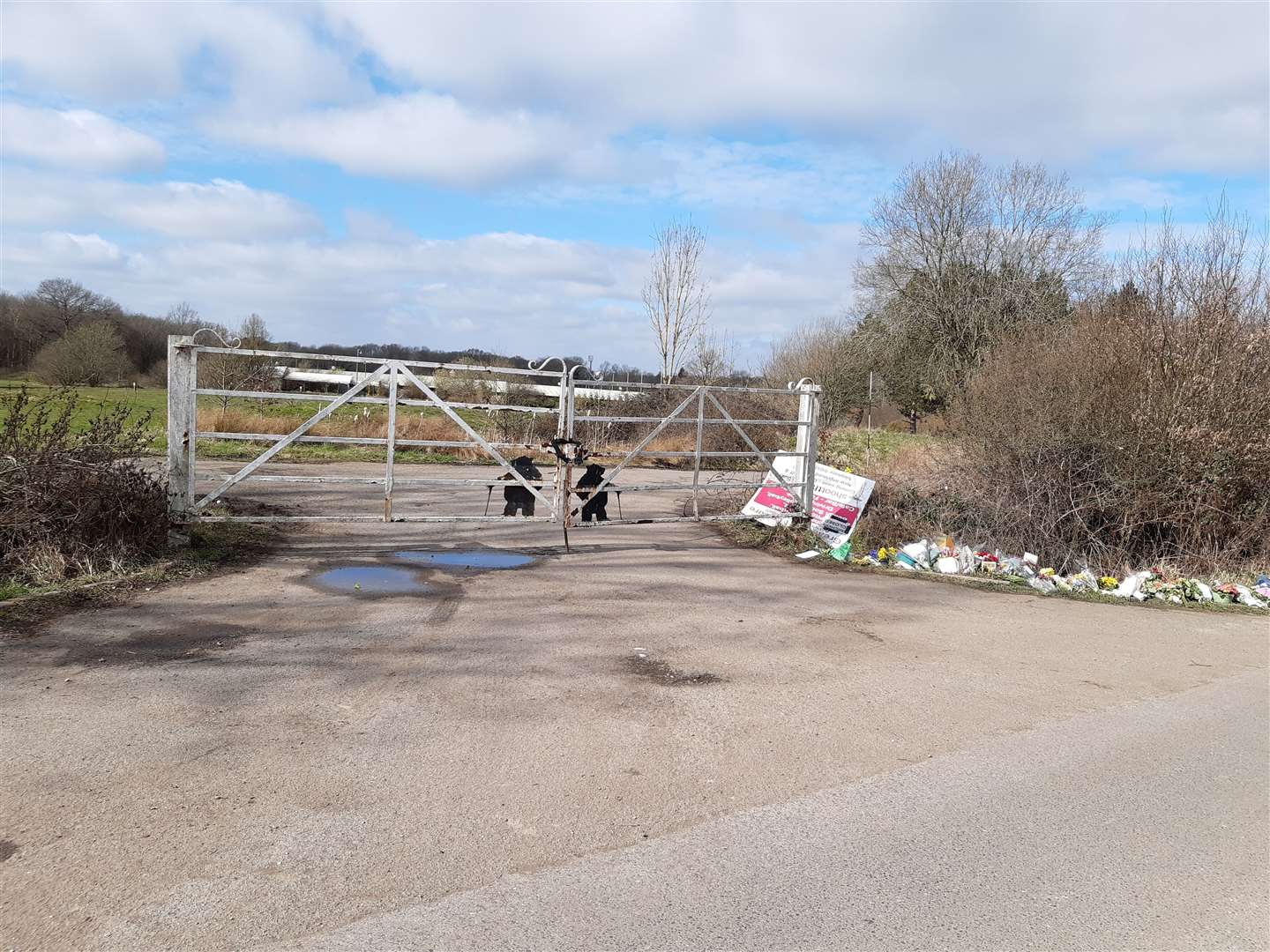 Tributes were left outside the leisure complex in Great Chart