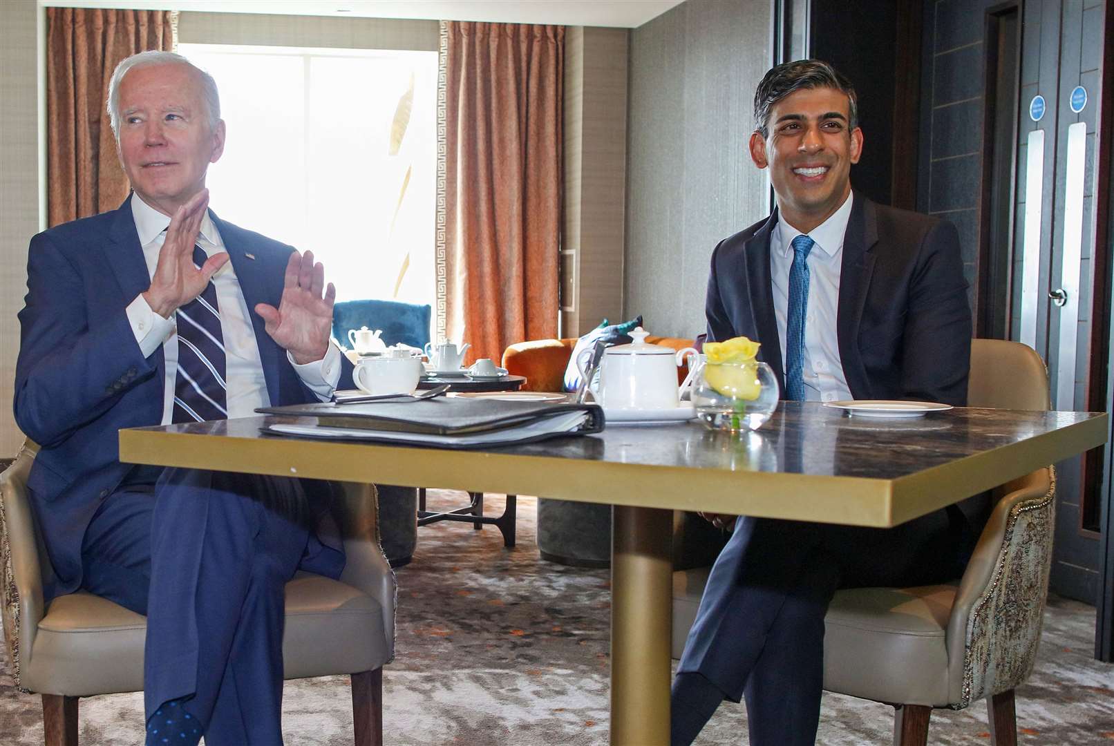 Prime Minister Rishi Sunak meets with US president Joe Biden (Paul Faith/PA)