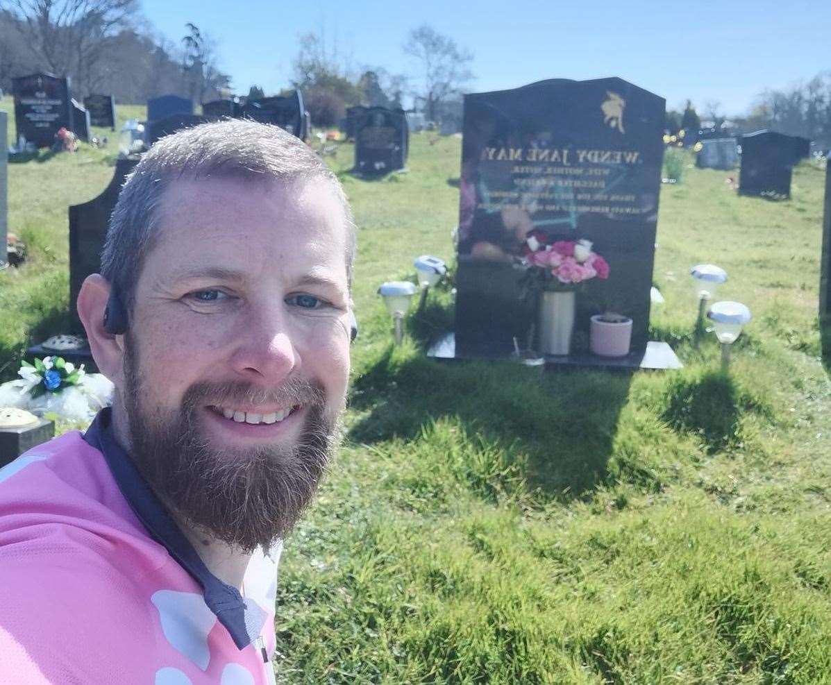 Rich May also completed a walk in memory of his mum, Wendy May, who passed away from breast cancer four years ago