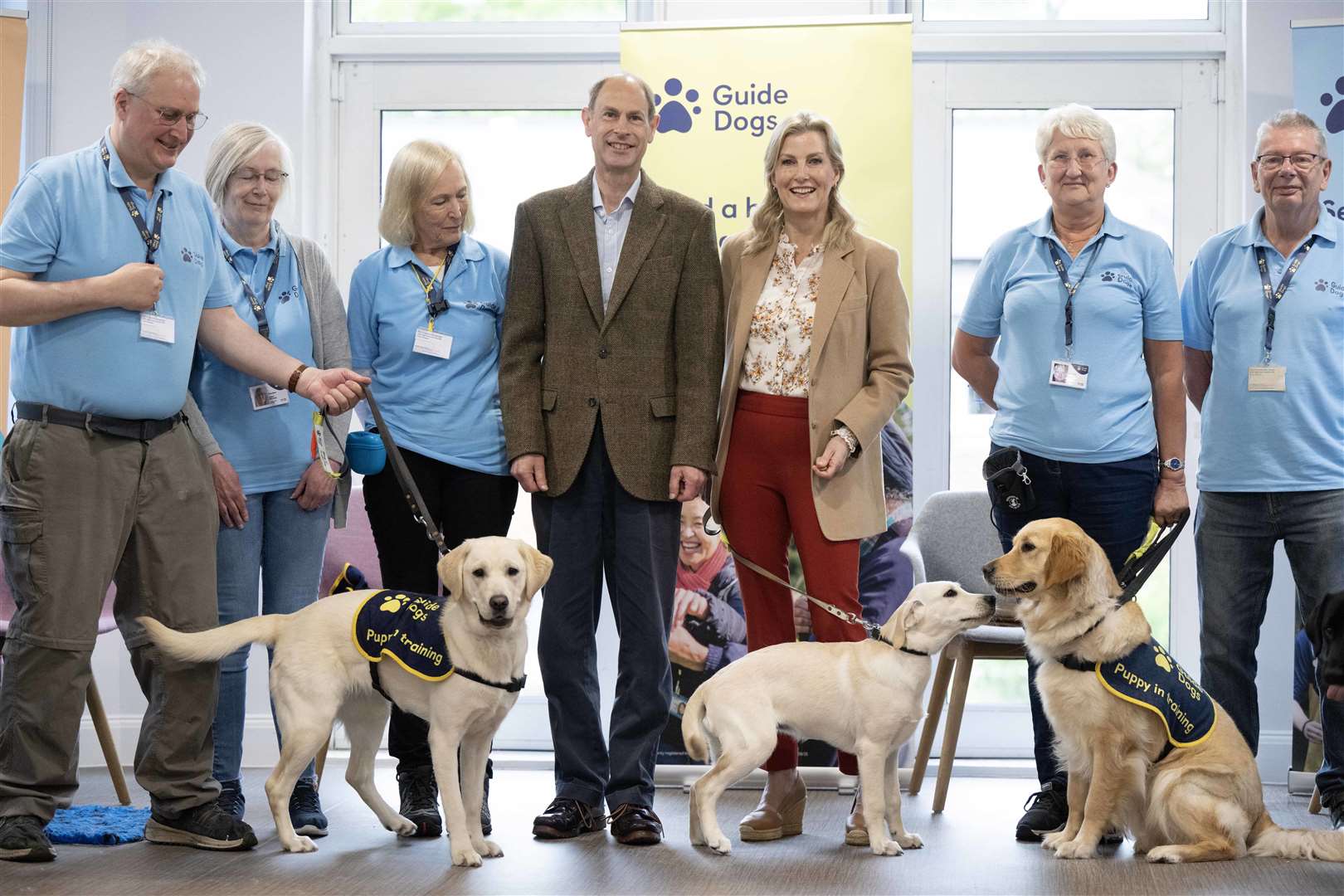 The Duke of Edinburgh and Duchess of Edinburgh, along with a four-month-old puppy named Lucy (Paul Grover/Daily Telegraph)