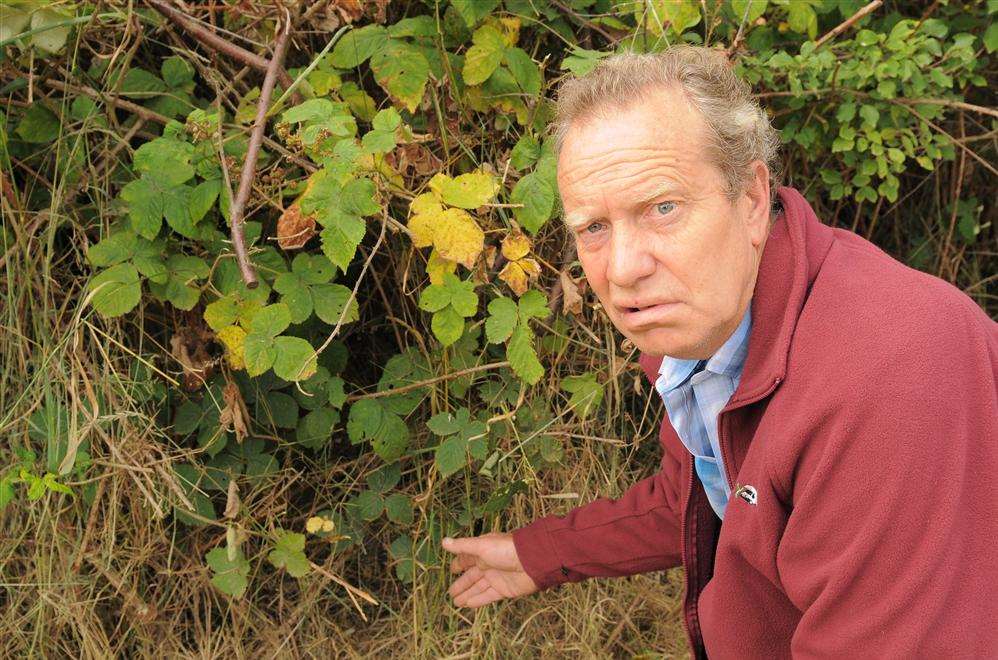 Steve Ford at the place where he found the poisoned fox