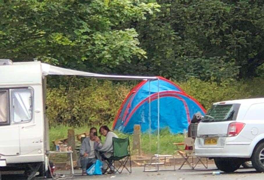 Travellers have set up camp in Northdown Park in Margate. Picture: Chris Smee