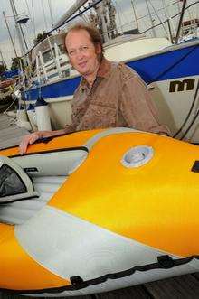 Gareth Bahlke, photographed at Conyer Creek, who is kayaking across the Mississippi River for charity