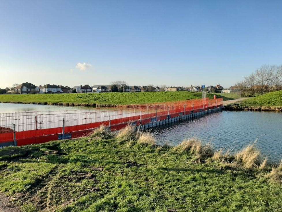 The temporary footbridge at Barton's Point Coastal Park in Sheerness