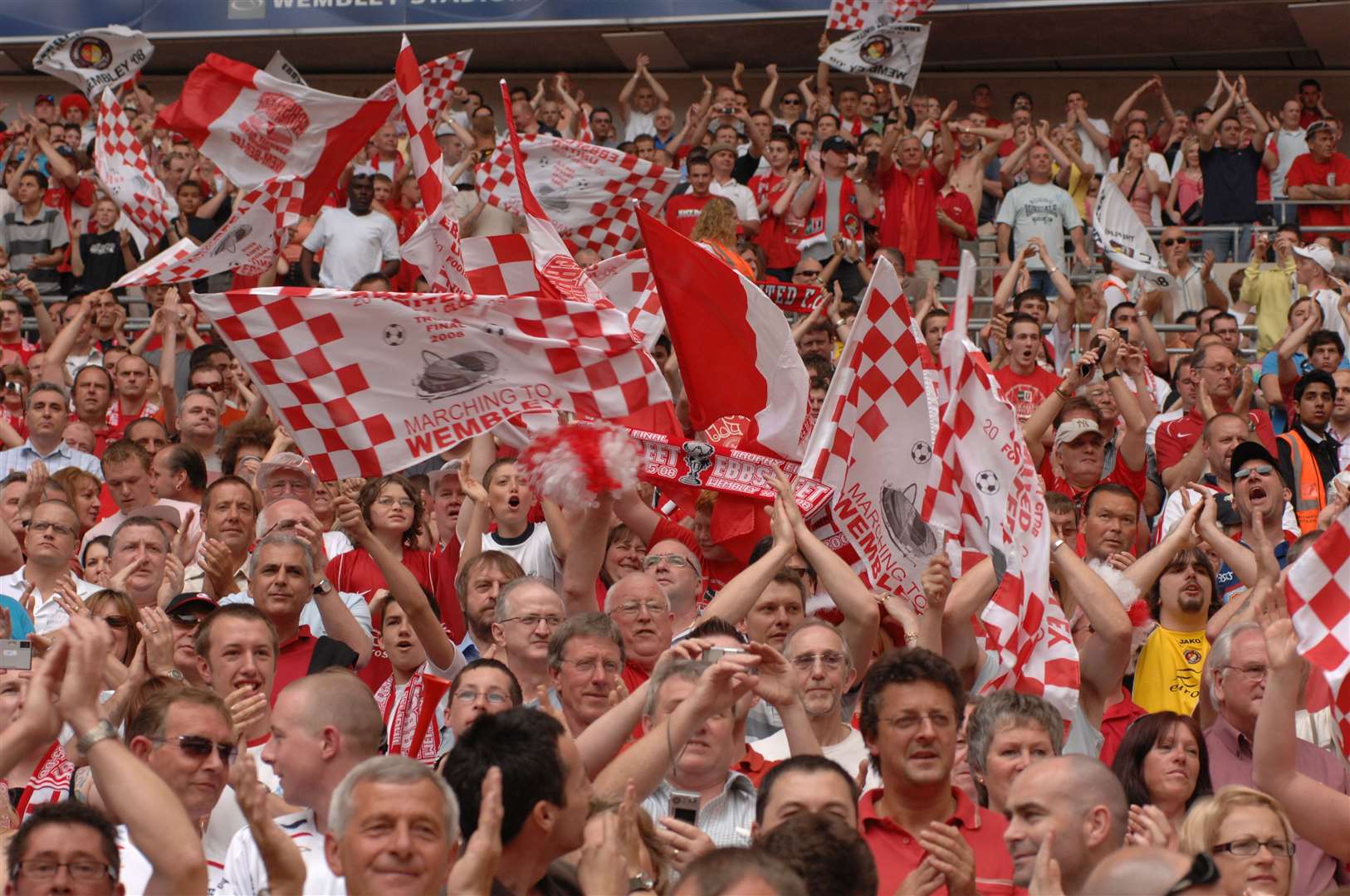 Jubilant Ebbsfleet United fans at Wembley Picture:Barry Goodwin