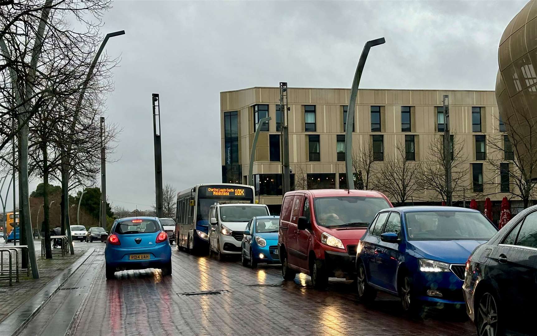 Traffic queuing in Elwick Road