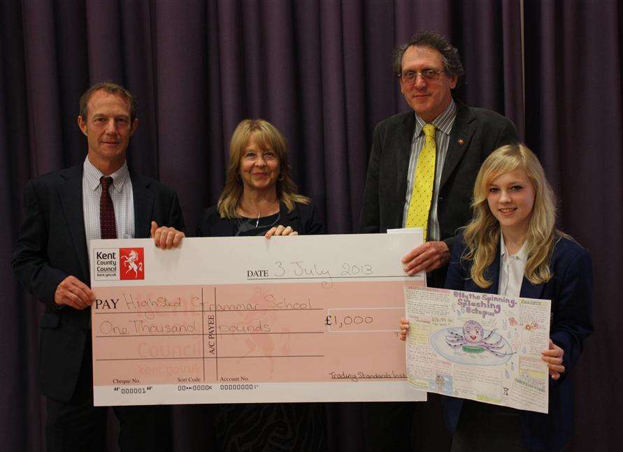 Isabel Packman, Mike Overbeke (left) Sandra Cook and Graham Peter at the awards ceremony