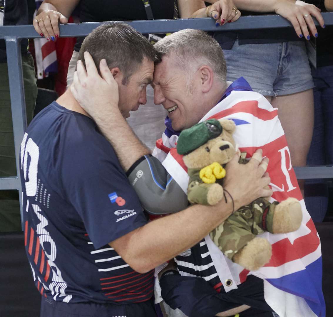 Darren, right, is now training to be a volleyball coach. Picture: Help for Heroes