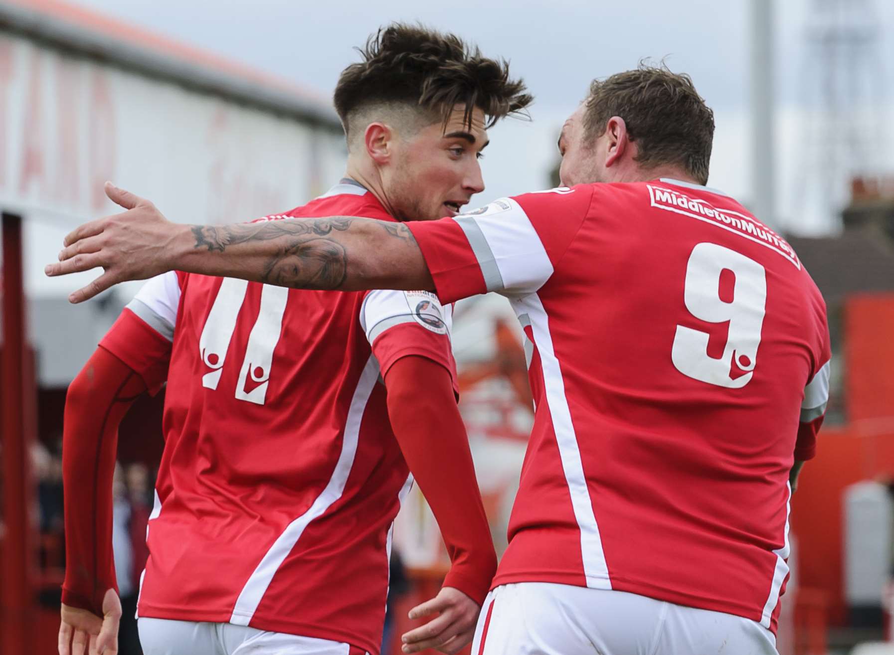 Danny Kedwell congratulates Sean Shields Picture: Andy Payton