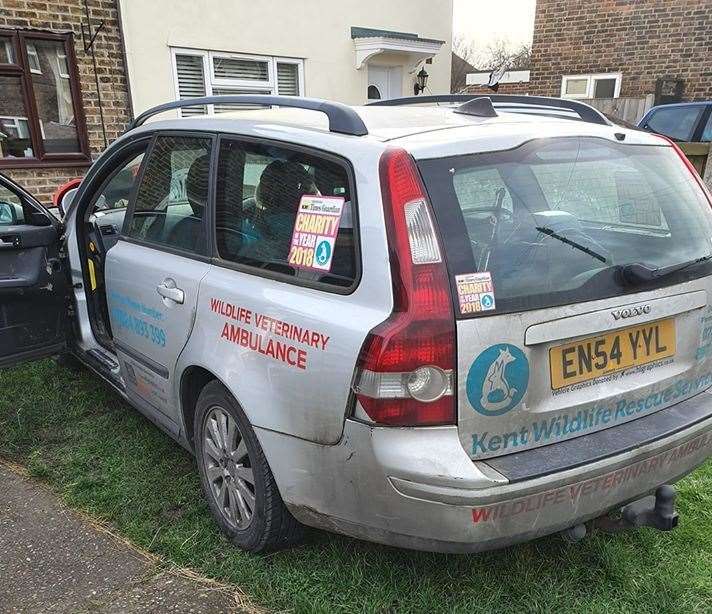 The Kent Wildlife Rescue Service ambulance was broken into overnight in Victoria Street, Isle of Sheppey. Picture: Twiggy Hawes.