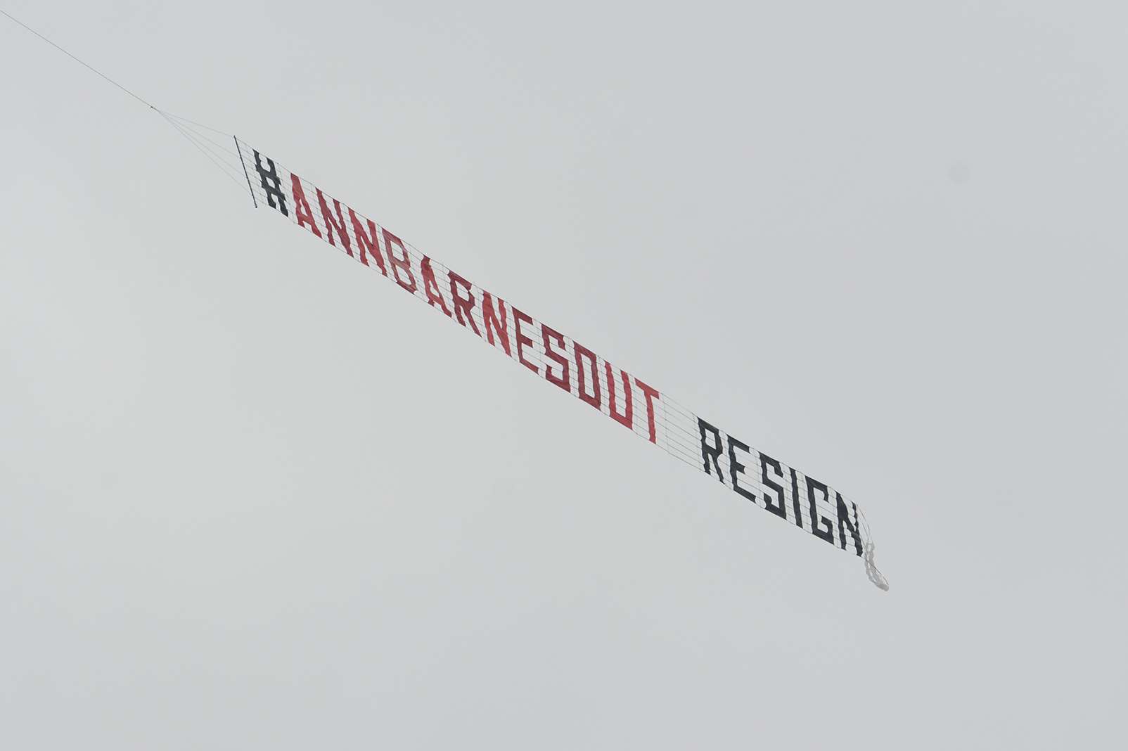 The #AnnBarnesout aerial banner over Maidstone. Picture: Simon Burchett