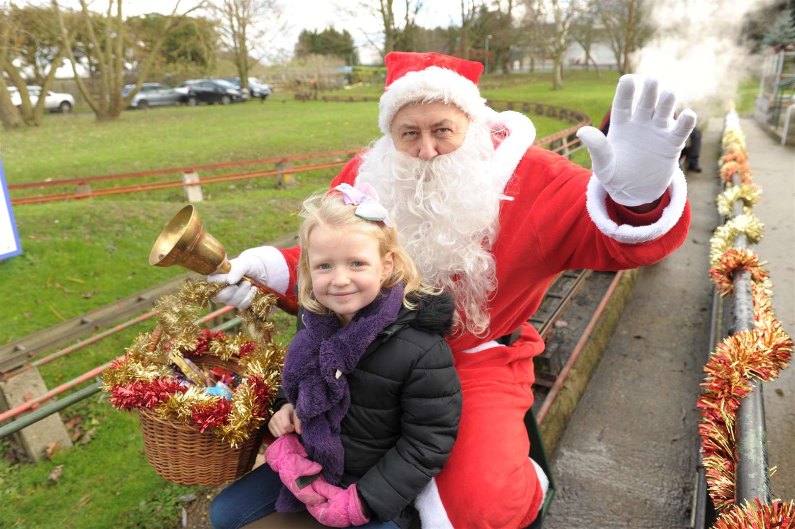 Cascades Liesure Centre, Thong Lane, Gravesend..Special Santa train rides for kids,.Mia (7)..Picture: Steve Crispe. (5876282)