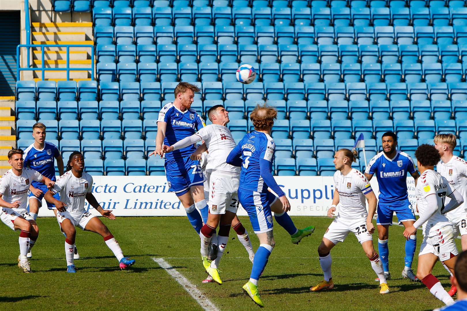 Gillingham in action against Northampton on Saturday Picture: Andy Jones