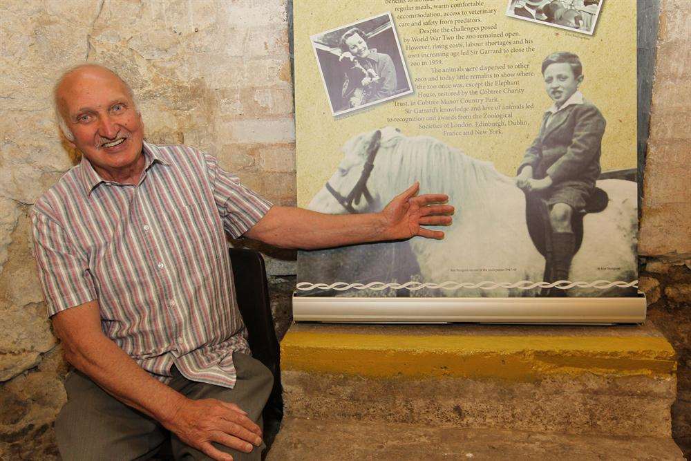 Ray Sturgeon with some of his pictures of Maidstone Zoo