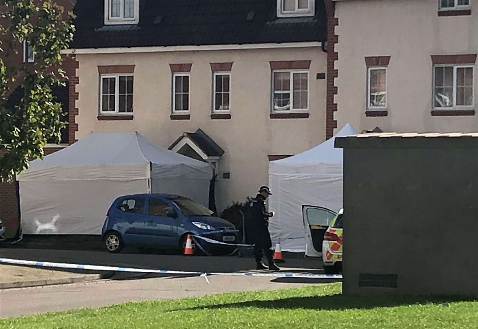 Forensic tents at the scene of the killing (Rod Minchin/PA)