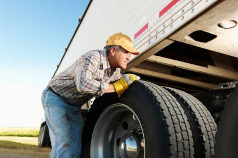 A lorry is inspected. File picture