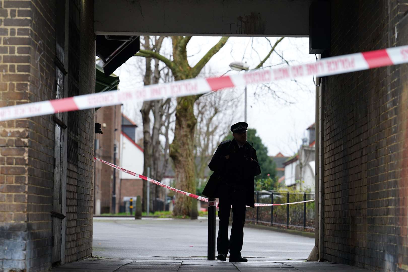 Police at the scene of the incident in December last year (PA)