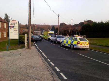 Police close the A290 between Blean and Whitstable following an accident on Monday evening