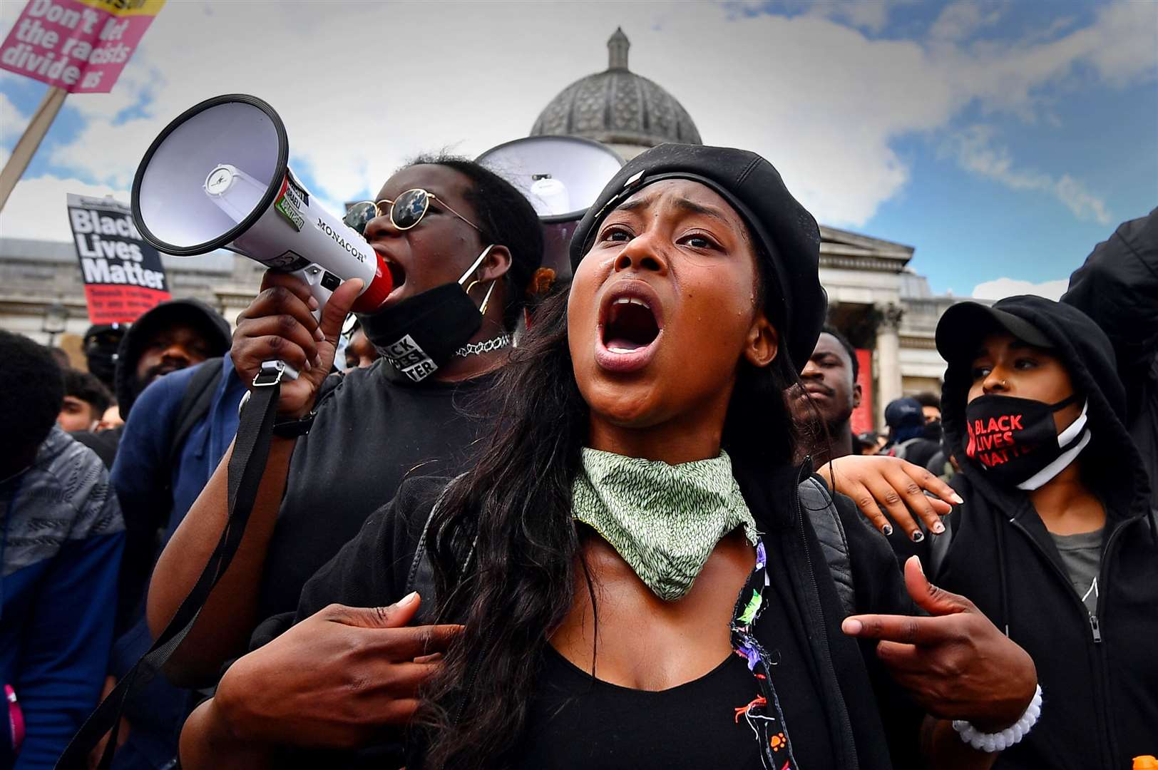 Sasha Johnson participating in a Black Lives Matter protest rally in Trafalgar Square in 2020 (Victoria Jones/PA)