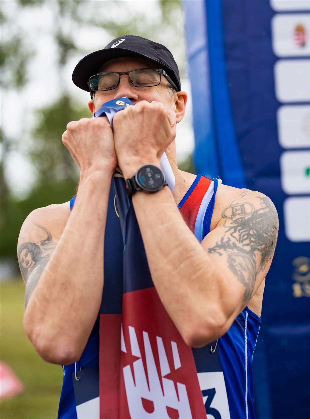 Eddie Crofton-Martin celebrates his success at the Modern Pentathlon Masters World Championships. Picture: Stella Novak