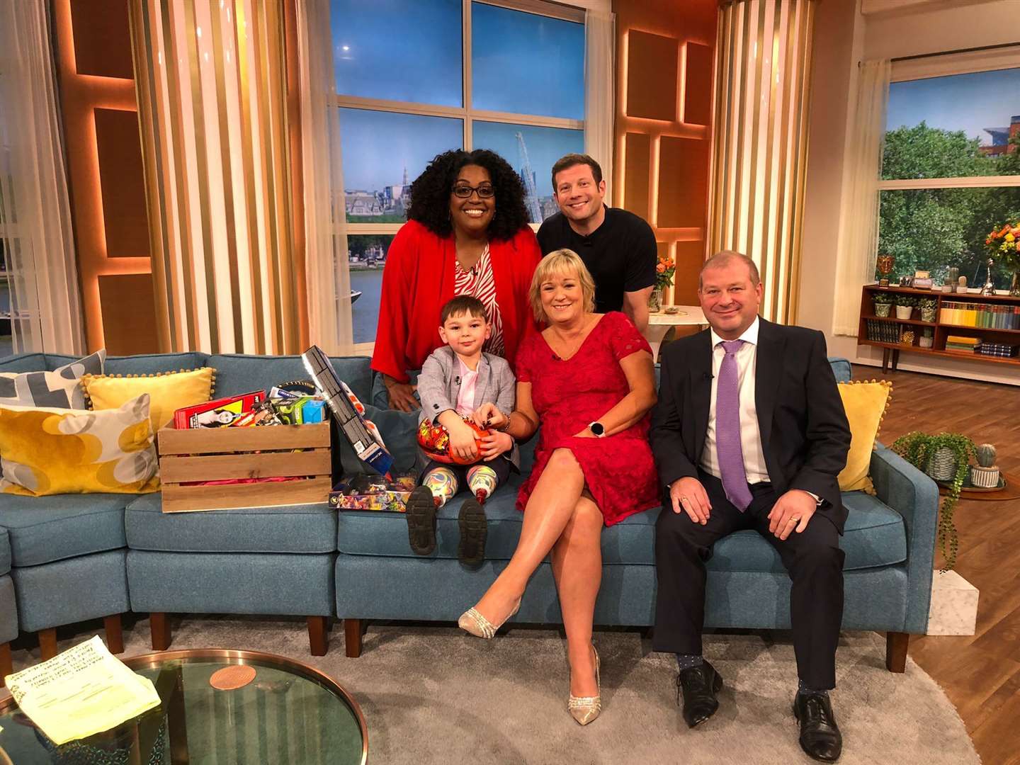 Tony, his parents and This Morning presenters Alison Hammond and Dermot O'Leary Picture: Paula Hudgell