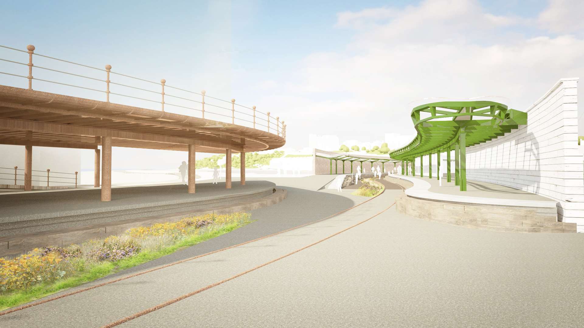 The work will start in the next few weeks and connect the harbour to the town centre with a walkway over the old railway line. Picture: Folkestone Harbour Company