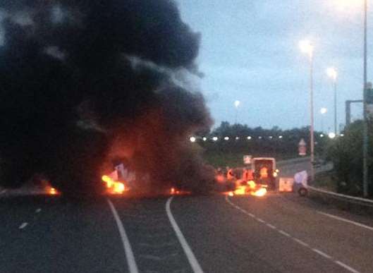A fire caused delays at Calais. Picture: @chriscary180605