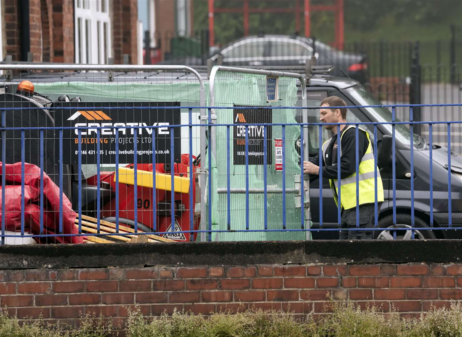 A workman at Abbey Lane Primary School in Sheffield (Danny Lawson/PA)