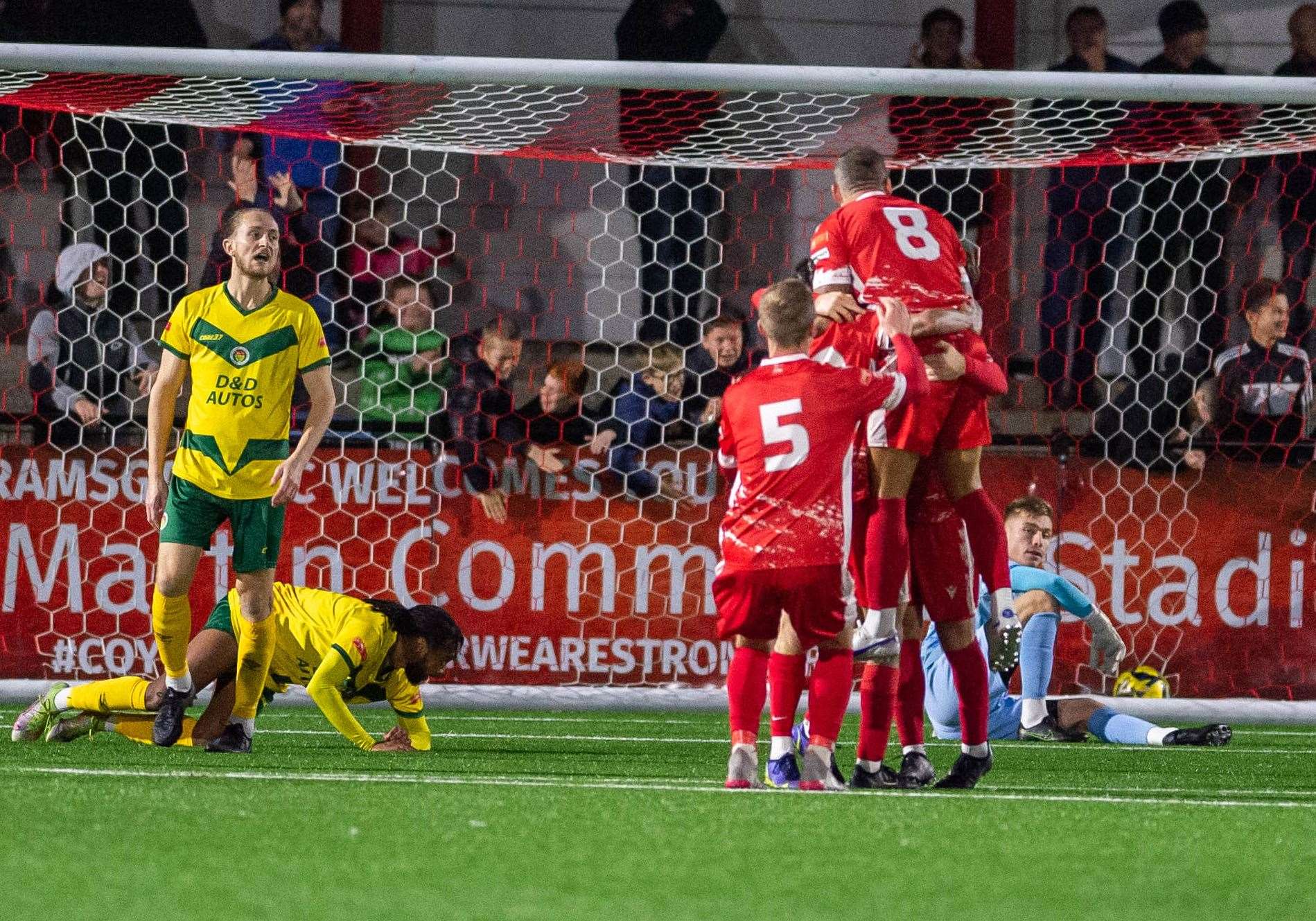 Ramsgate celebrate Jack Paxman's winner against Ashford. Picture: Ian Scammell